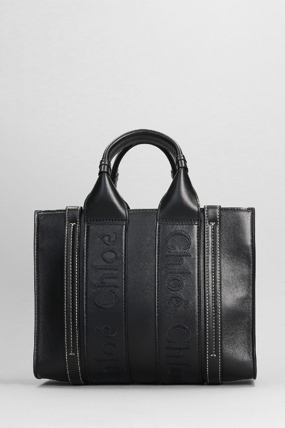 Deliberti Chloé Tote Small Tote With Stra In Pelle Nera Cod. 382565 - Deliberti The Luxury Shopping