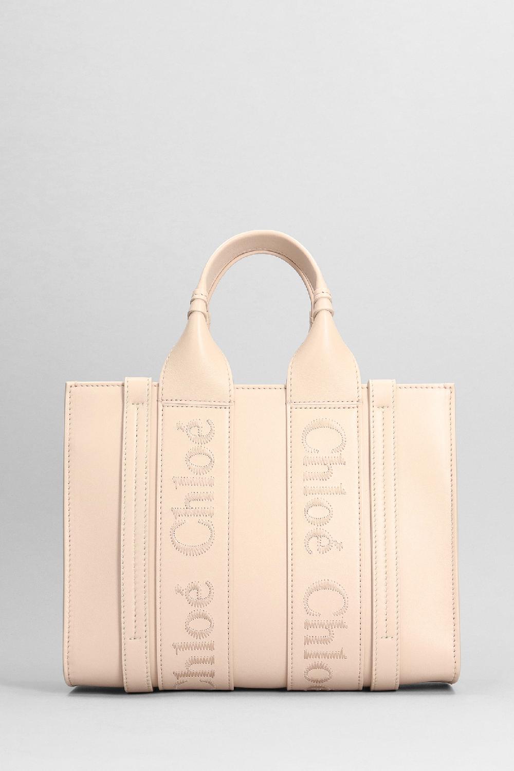 Deliberti Chloé Tote Small Tote With Stra In Pelle Rosa Cod. 382566 - Deliberti The Luxury Shopping