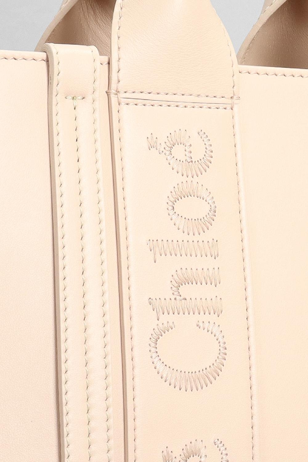 Deliberti Chloé Tote Small Tote With Stra In Pelle Rosa Cod. 382566 - Deliberti The Luxury Shopping