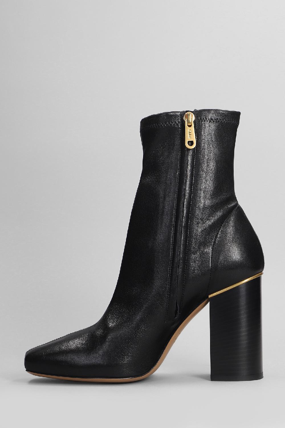Deliberti Chloé Tronchetti Tacco Alto Ambre In Pelle Nera Cod. 406254 - Deliberti The Luxury Shopping