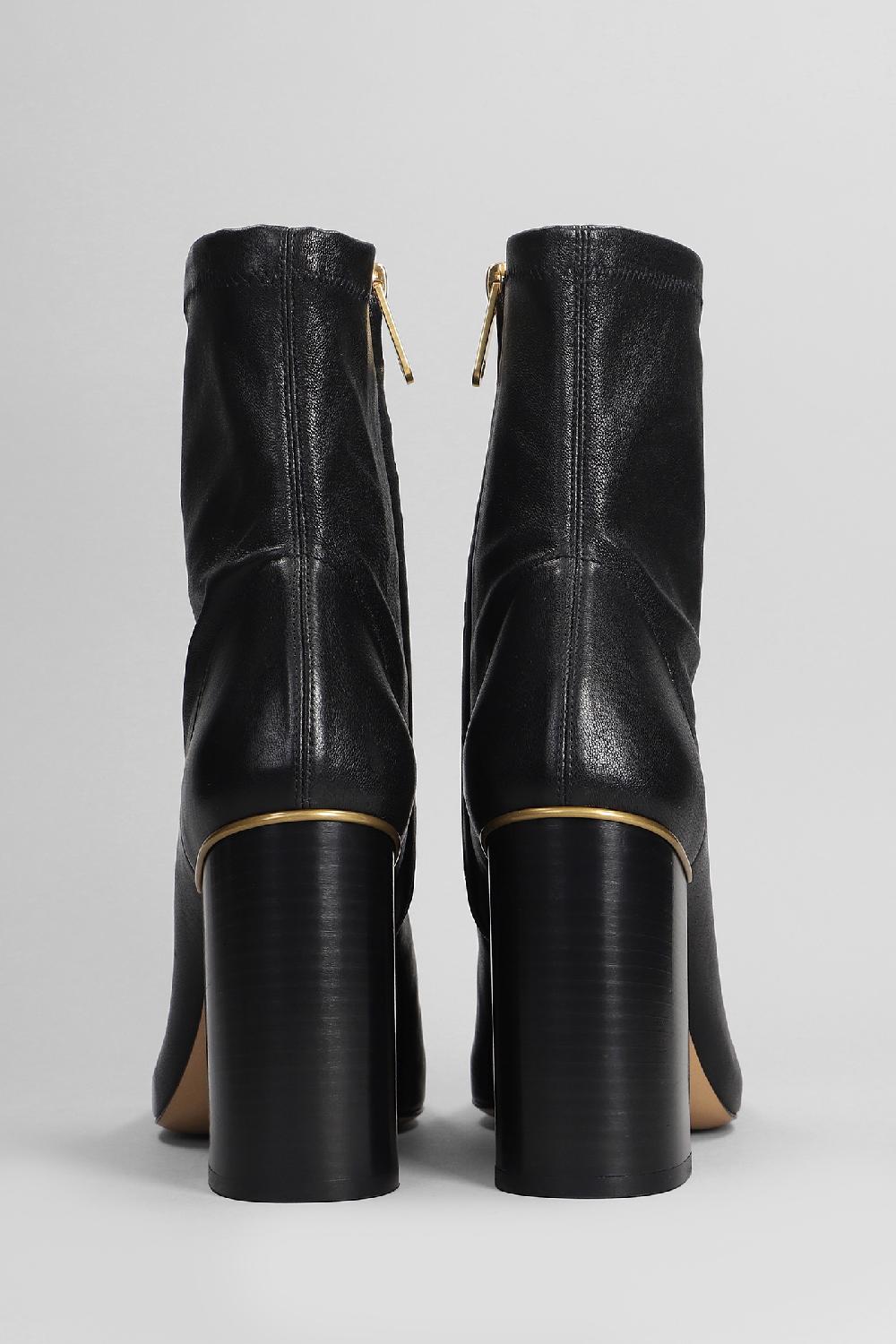 Deliberti Chloé Tronchetti Tacco Alto Ambre In Pelle Nera Cod. 406254 - Deliberti The Luxury Shopping