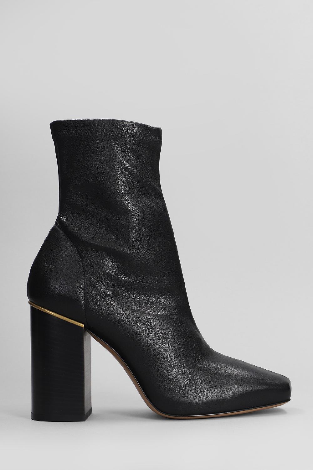 Deliberti Chloé Tronchetti tacco alto ambre in pelle nera cod. 406254 - Deliberti The Luxury Shopping