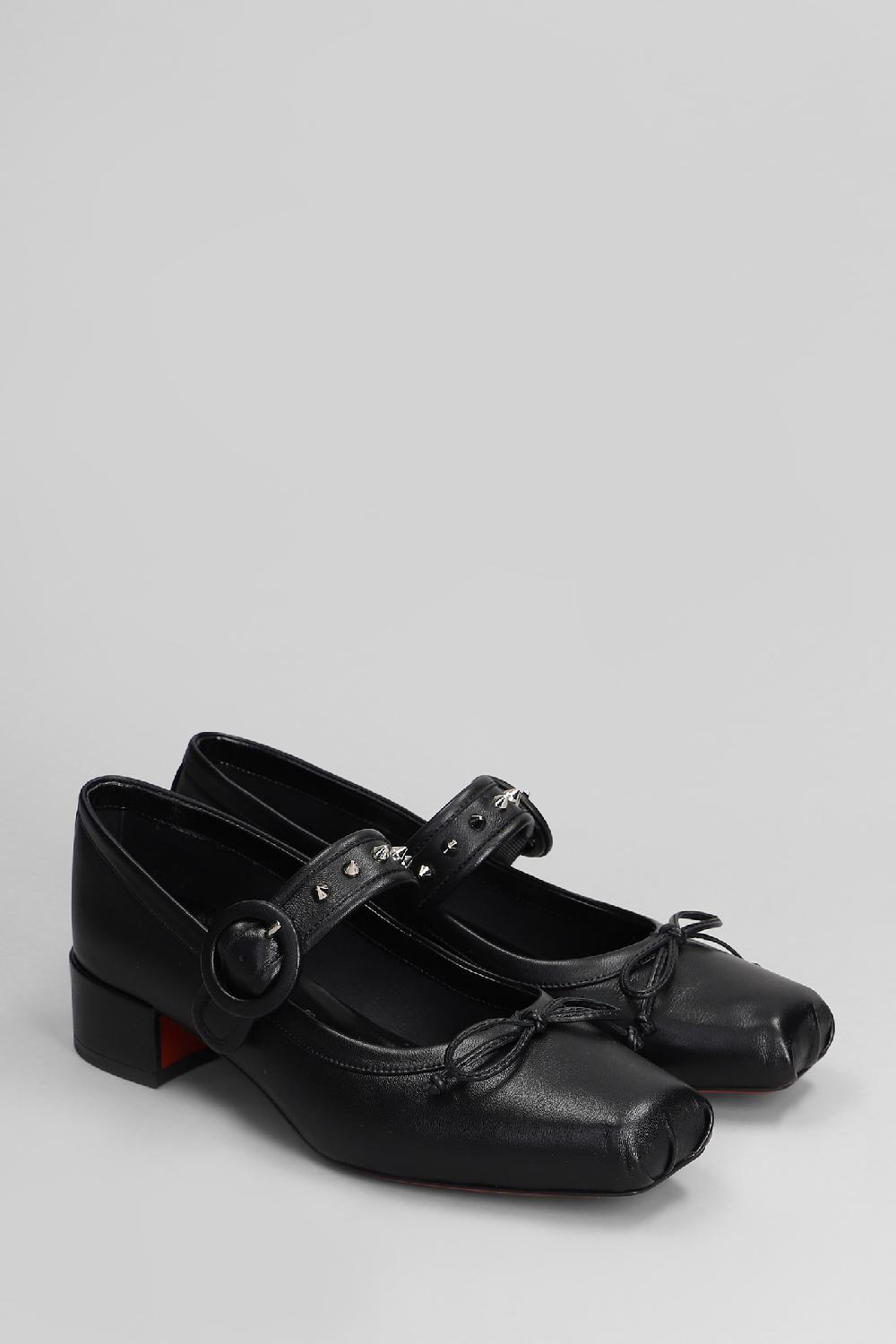 Deliberti Christian Louboutin Ballerine Mamastrapita Spike30 In Pelle Nera Cod. 410178 - Deliberti The Luxury Shopping