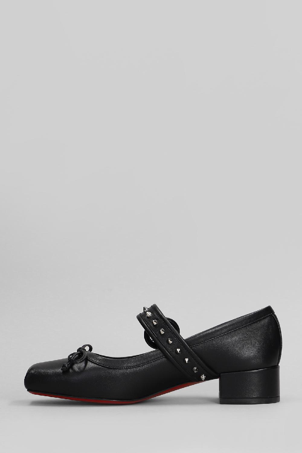 Deliberti Christian Louboutin Ballerine Mamastrapita Spike30 In Pelle Nera Cod. 410178 - Deliberti The Luxury Shopping