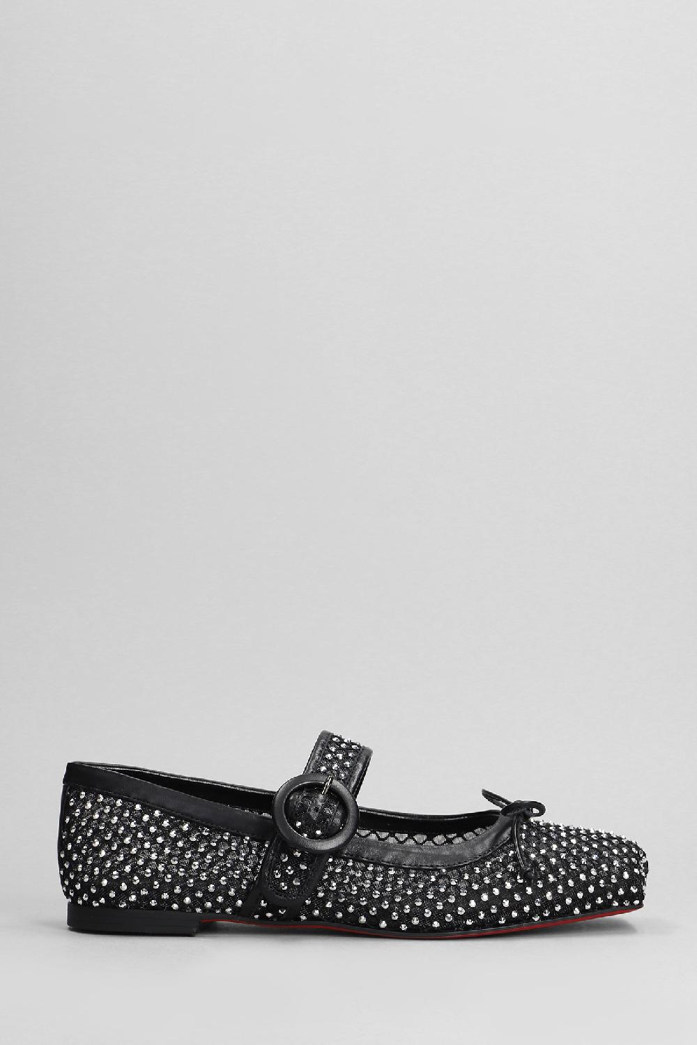 Deliberti Christian Louboutin Ballerine mamastrapitina in poliestere nero cod. 403905 - Deliberti The Luxury Shopping