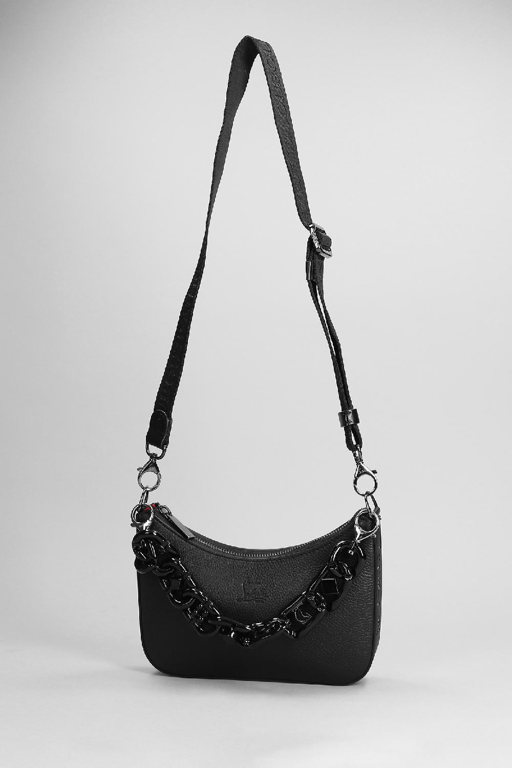 Deliberti Christian Louboutin Borsa A Spalla Loubila Chain In Pelle Nera Cod. 383036 - Deliberti The Luxury Shopping