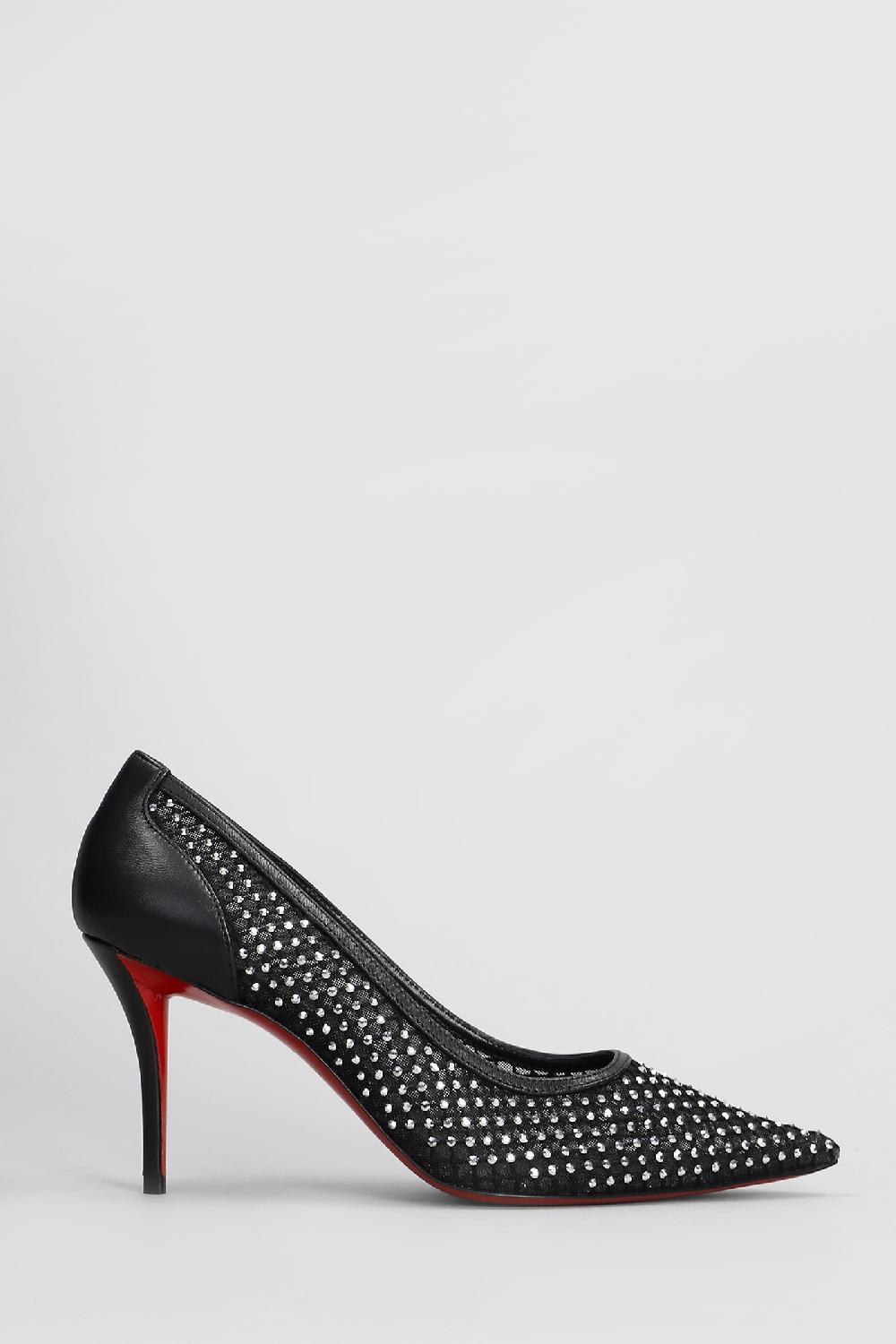 Deliberti Christian Louboutin Decollete apostropha strass 80 in poliestere nero cod. 408895 - Deliberti The Luxury Shopping