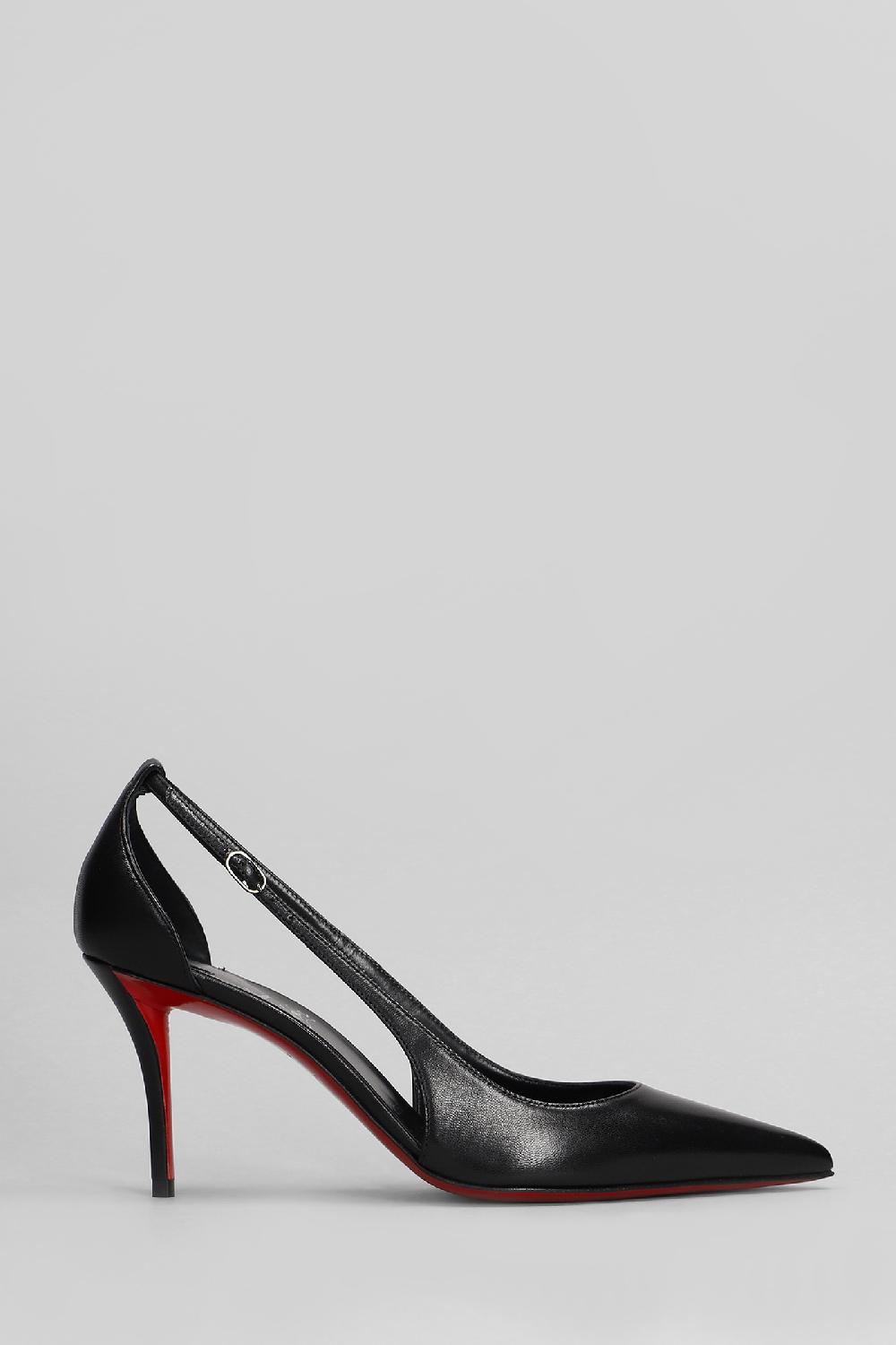 Deliberti Christian Louboutin Decollete apostrophatoric 80 in pelle nera cod. 410177 - Deliberti The Luxury Shopping