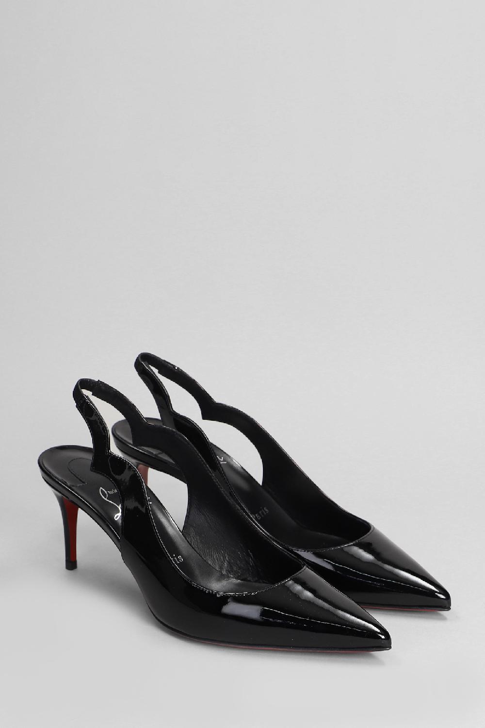 Deliberti Christian Louboutin Decollete Hot Chick Sling 70 In Vernice Nera Cod. 403900 - Deliberti The Luxury Shopping