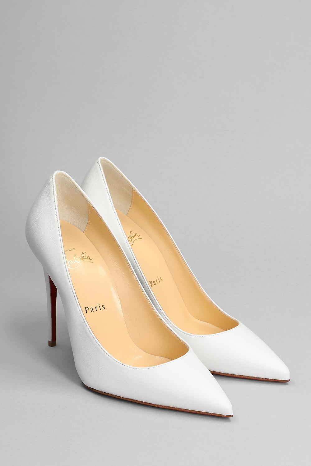 Deliberti Christian Louboutin Decollete Kate 100 In Pelle Bianca Cod. 368657 - Deliberti The Luxury Shopping