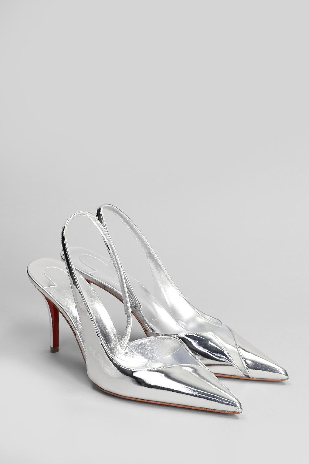 Deliberti Christian Louboutin Decollete Posticha 80 In Vernice Argento Cod. 409815 - Deliberti The Luxury Shopping