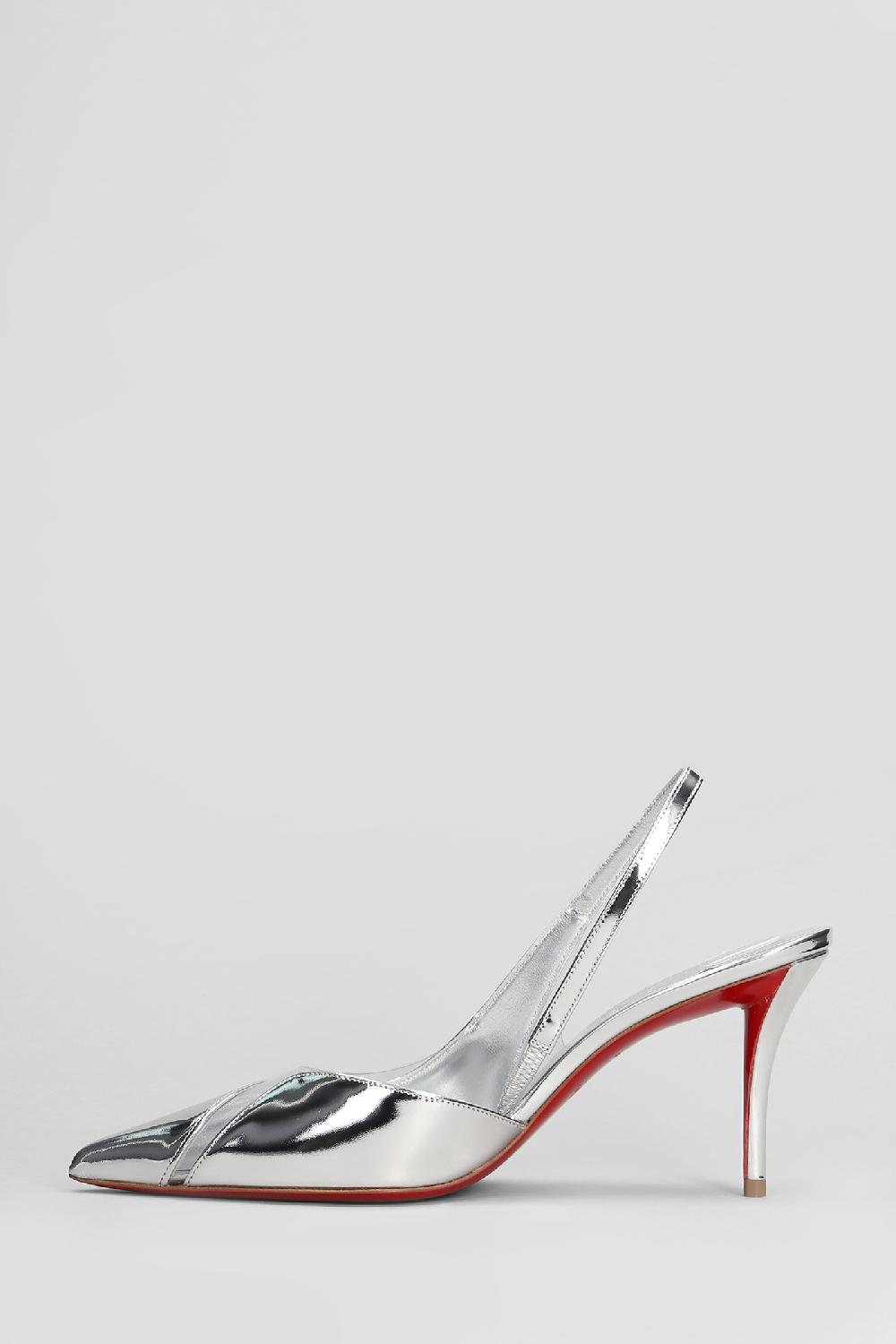 Deliberti Christian Louboutin Decollete Posticha 80 In Vernice Argento Cod. 409815 - Deliberti The Luxury Shopping