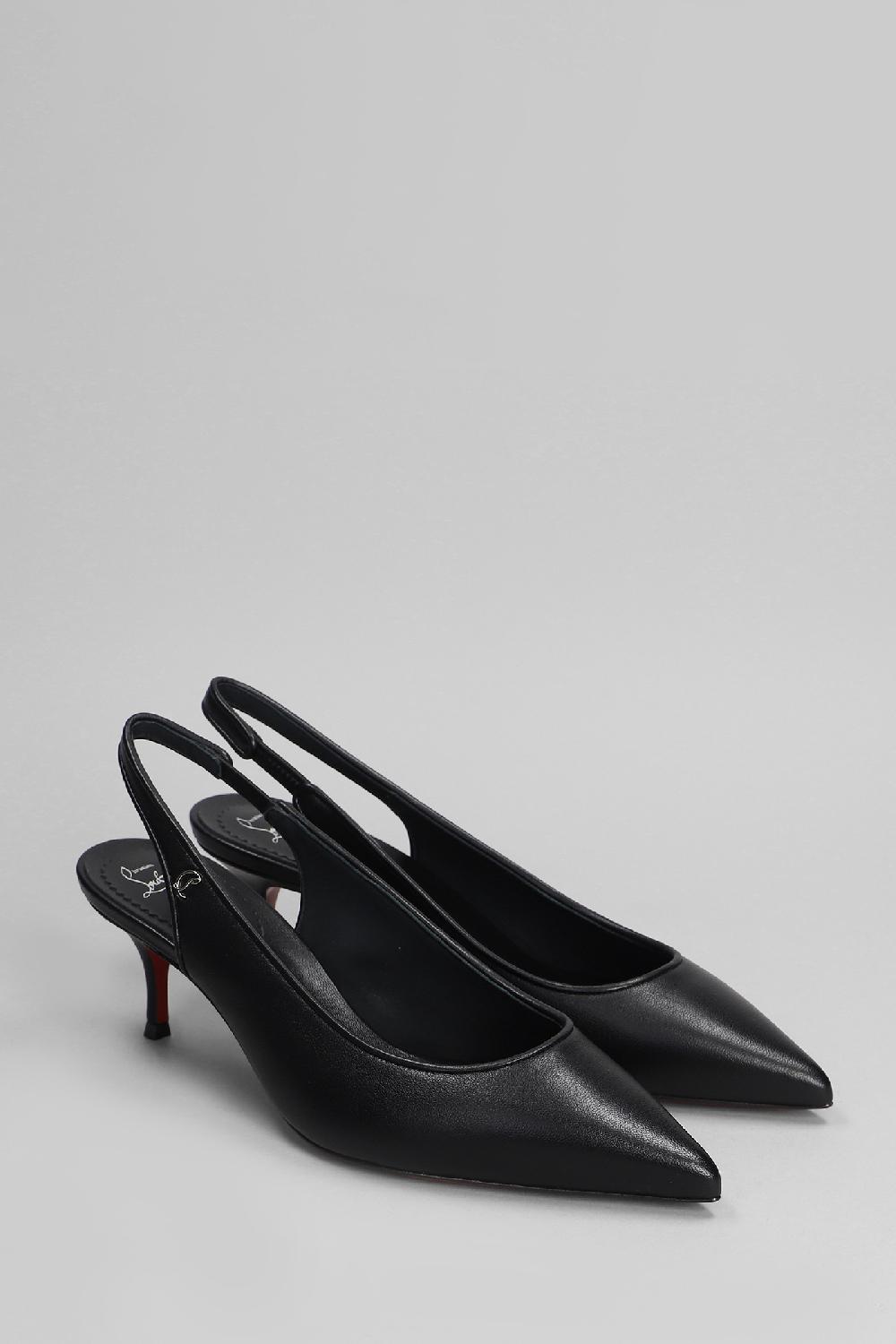 Deliberti Christian Louboutin Decollete Sporty Kate Sling 55 In Pelle Nera Cod. 403902 - Deliberti The Luxury Shopping