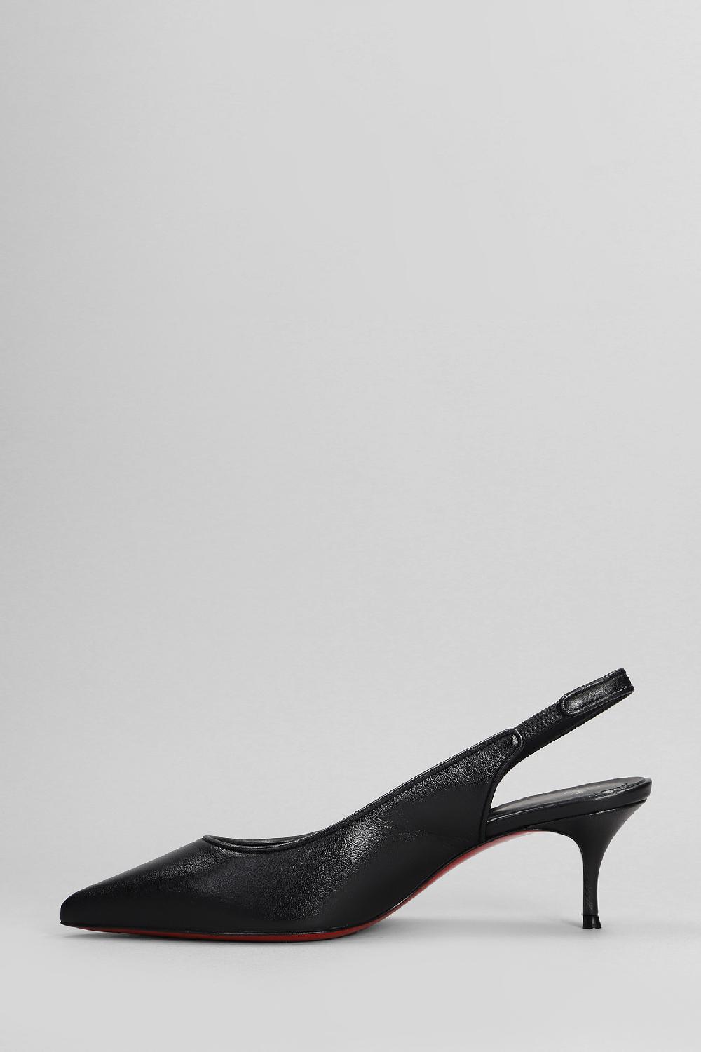 Deliberti Christian Louboutin Decollete Sporty Kate Sling 55 In Pelle Nera Cod. 403902 - Deliberti The Luxury Shopping