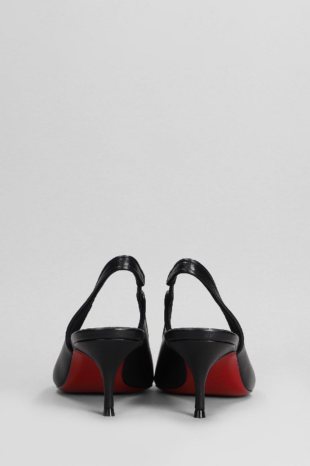 Deliberti Christian Louboutin Decollete Sporty Kate Sling 55 In Pelle Nera Cod. 403902 - Deliberti The Luxury Shopping