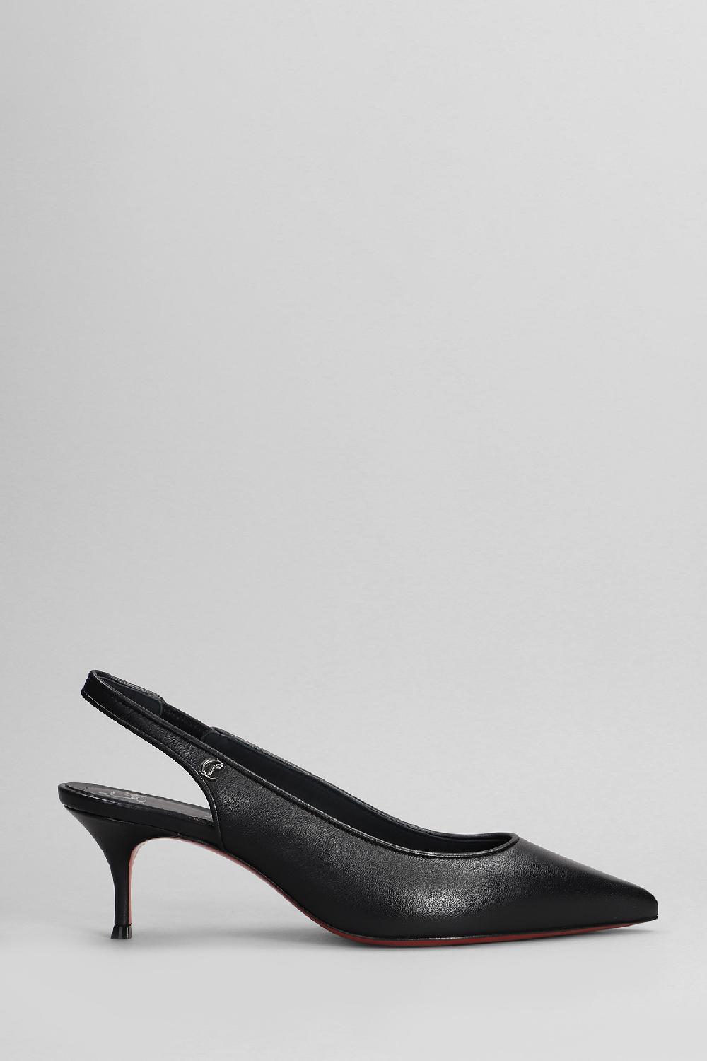 Deliberti Christian Louboutin Decollete sporty kate sling 55 in pelle nera cod. 403902 - Deliberti The Luxury Shopping
