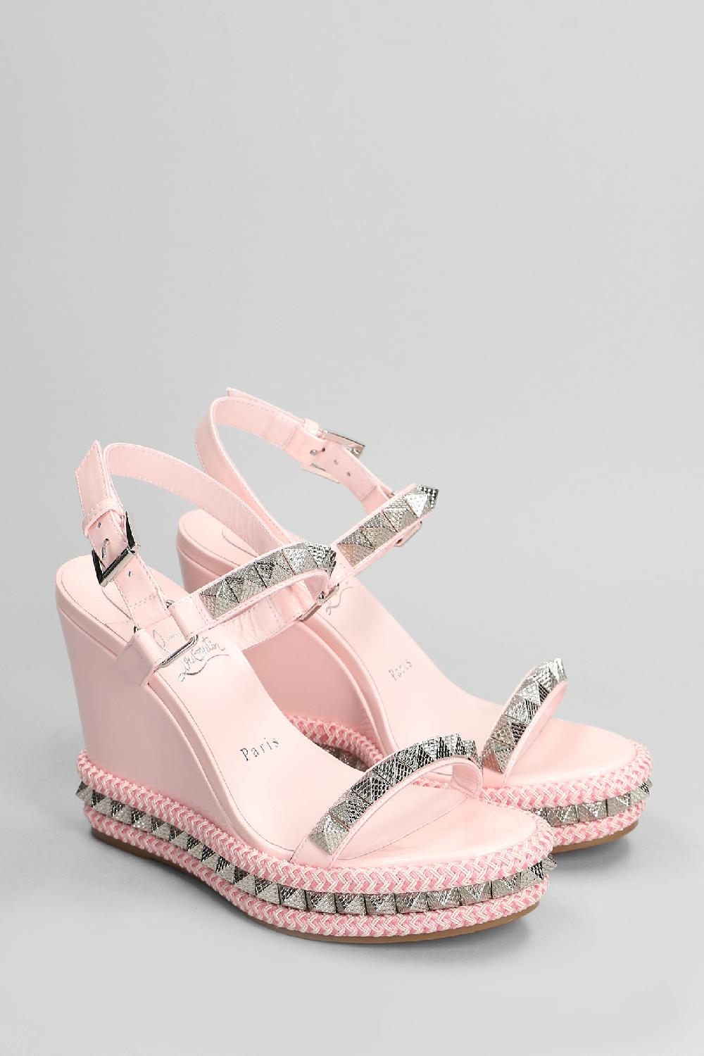 Deliberti Christian Louboutin Sandali Pyraclou 110 In Vernice Rosa Cod. 403899 - Deliberti The Luxury Shopping