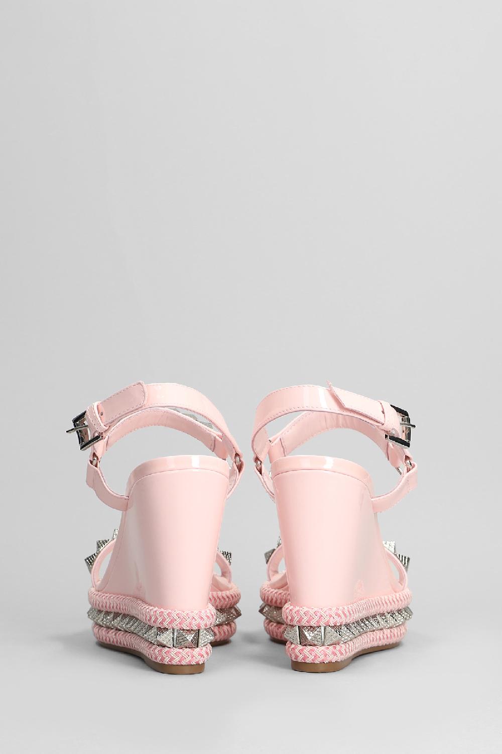 Deliberti Christian Louboutin Sandali Pyraclou 110 In Vernice Rosa Cod. 403899 - Deliberti The Luxury Shopping