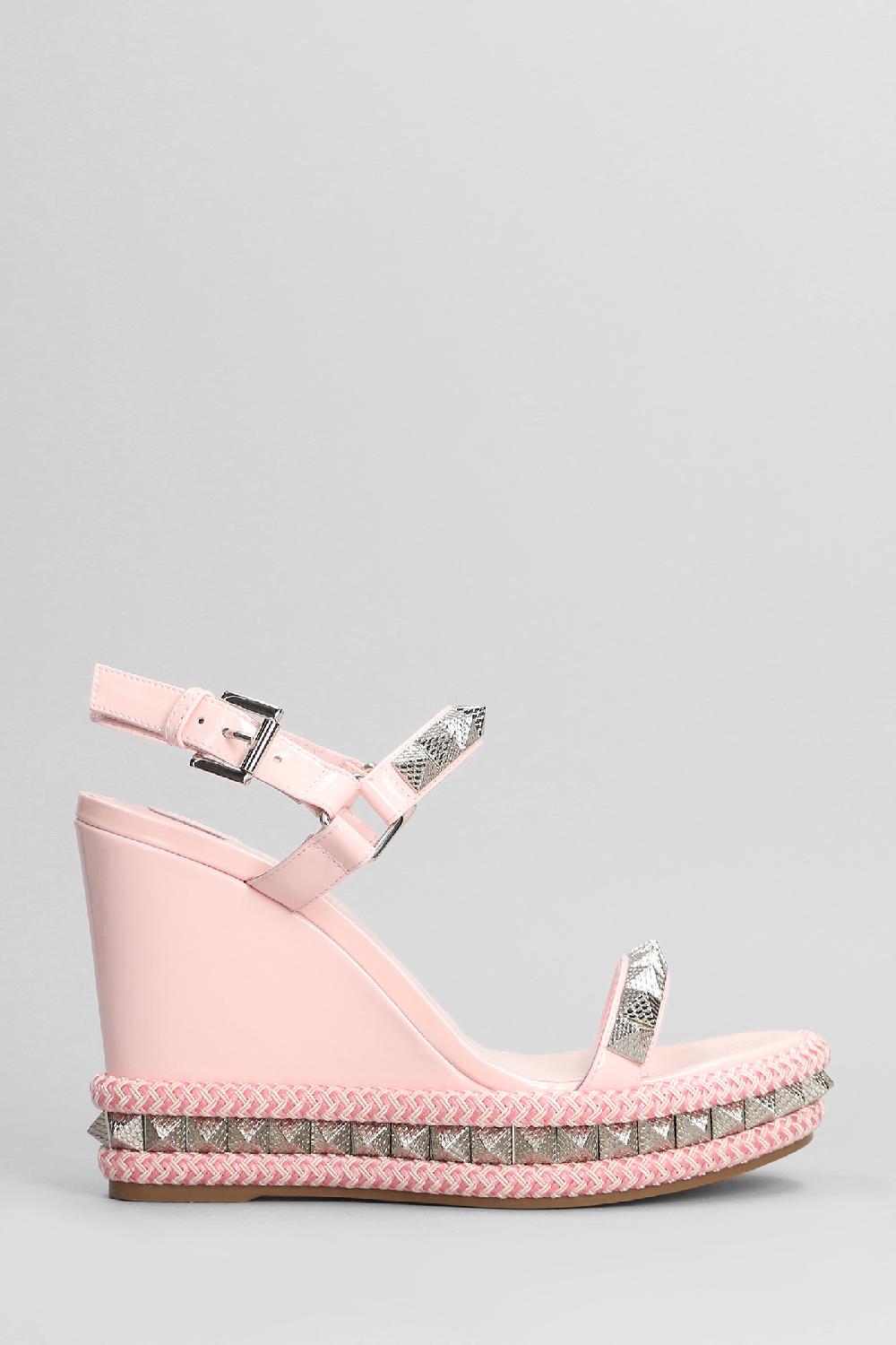 Deliberti Christian Louboutin Sandali pyraclou 110 in vernice rosa cod. 403899 - Deliberti The Luxury Shopping