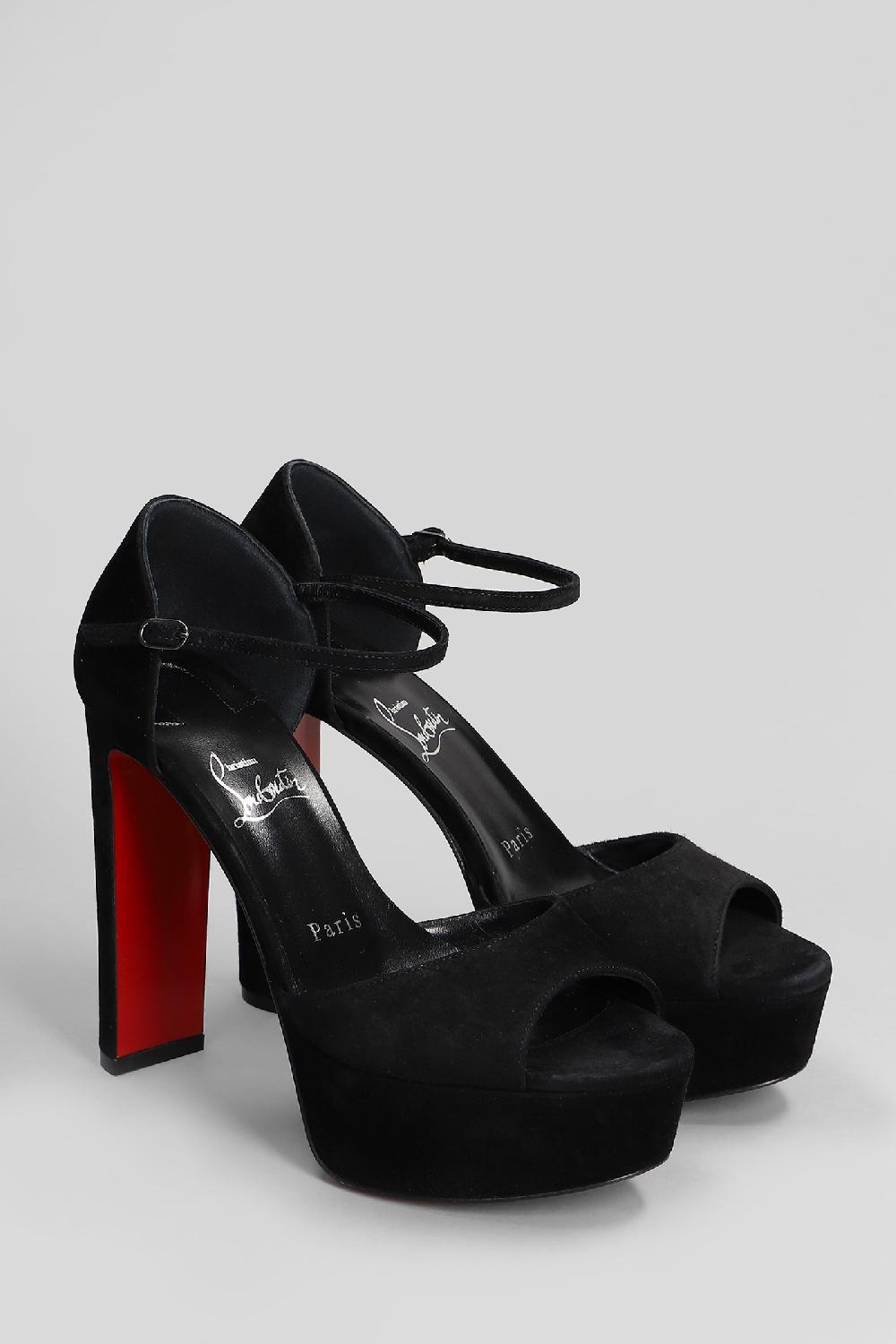 Deliberti Christian Louboutin Sandali Sandaloo 130 In Camoscio Nero Cod. 409814 - Deliberti The Luxury Shopping