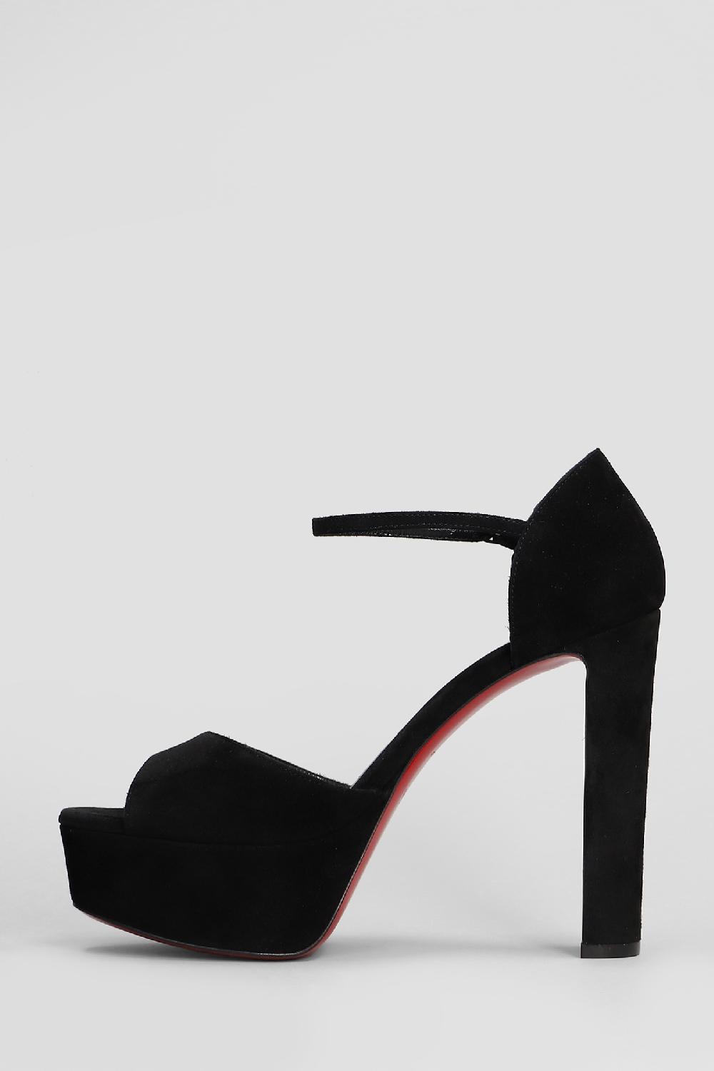 Deliberti Christian Louboutin Sandali Sandaloo 130 In Camoscio Nero Cod. 409814 - Deliberti The Luxury Shopping