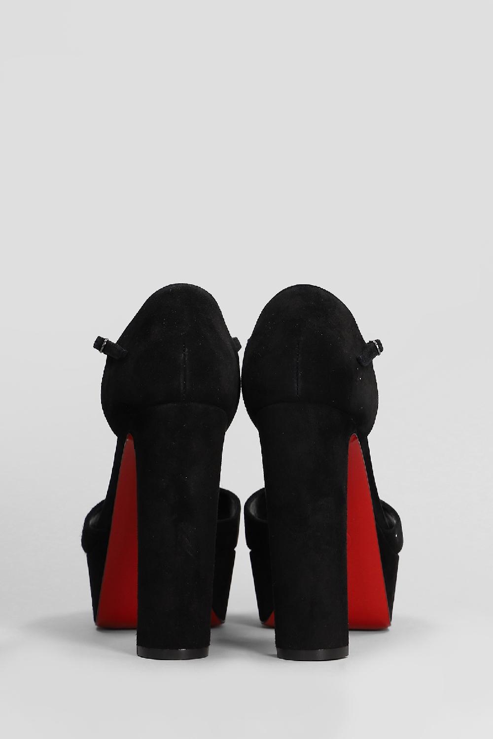 Deliberti Christian Louboutin Sandali Sandaloo 130 In Camoscio Nero Cod. 409814 - Deliberti The Luxury Shopping