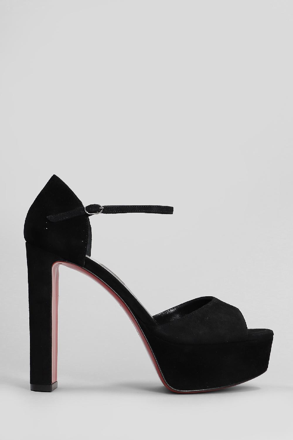 Deliberti Christian Louboutin Sandali sandaloo 130 in camoscio nero cod. 409814 - Deliberti The Luxury Shopping