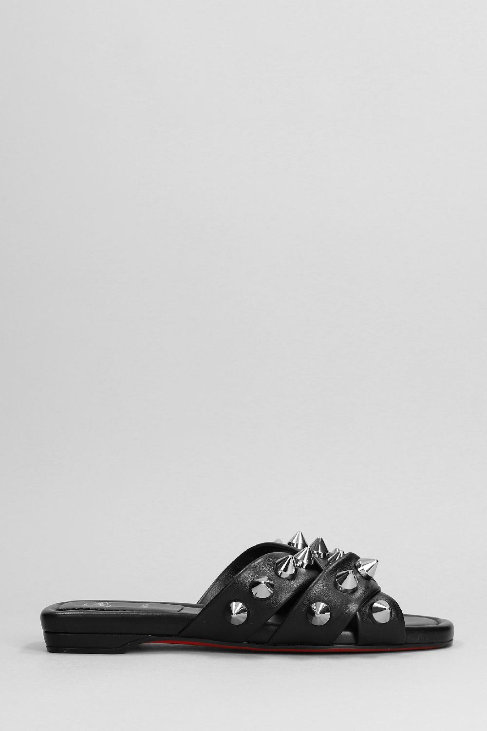 Deliberti Christian Louboutin Slipper-mule miss spika club in pelle nera cod. 379444 - Deliberti The Luxury Shopping