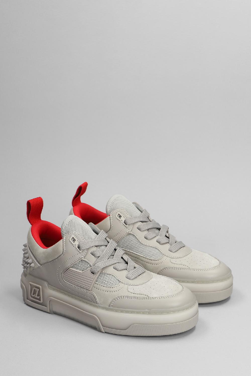 Deliberti Christian Louboutin Sneakers Astroloubi In Pelle E Camoscio Grigio Cod. 399618 - Deliberti The Luxury Shopping