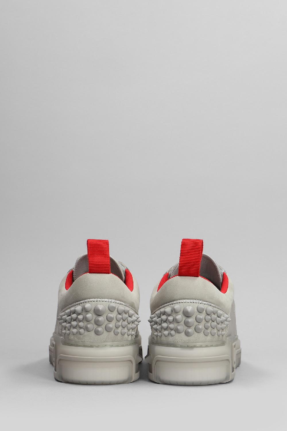 Deliberti Christian Louboutin Sneakers Astroloubi In Pelle E Camoscio Grigio Cod. 399618 - Deliberti The Luxury Shopping