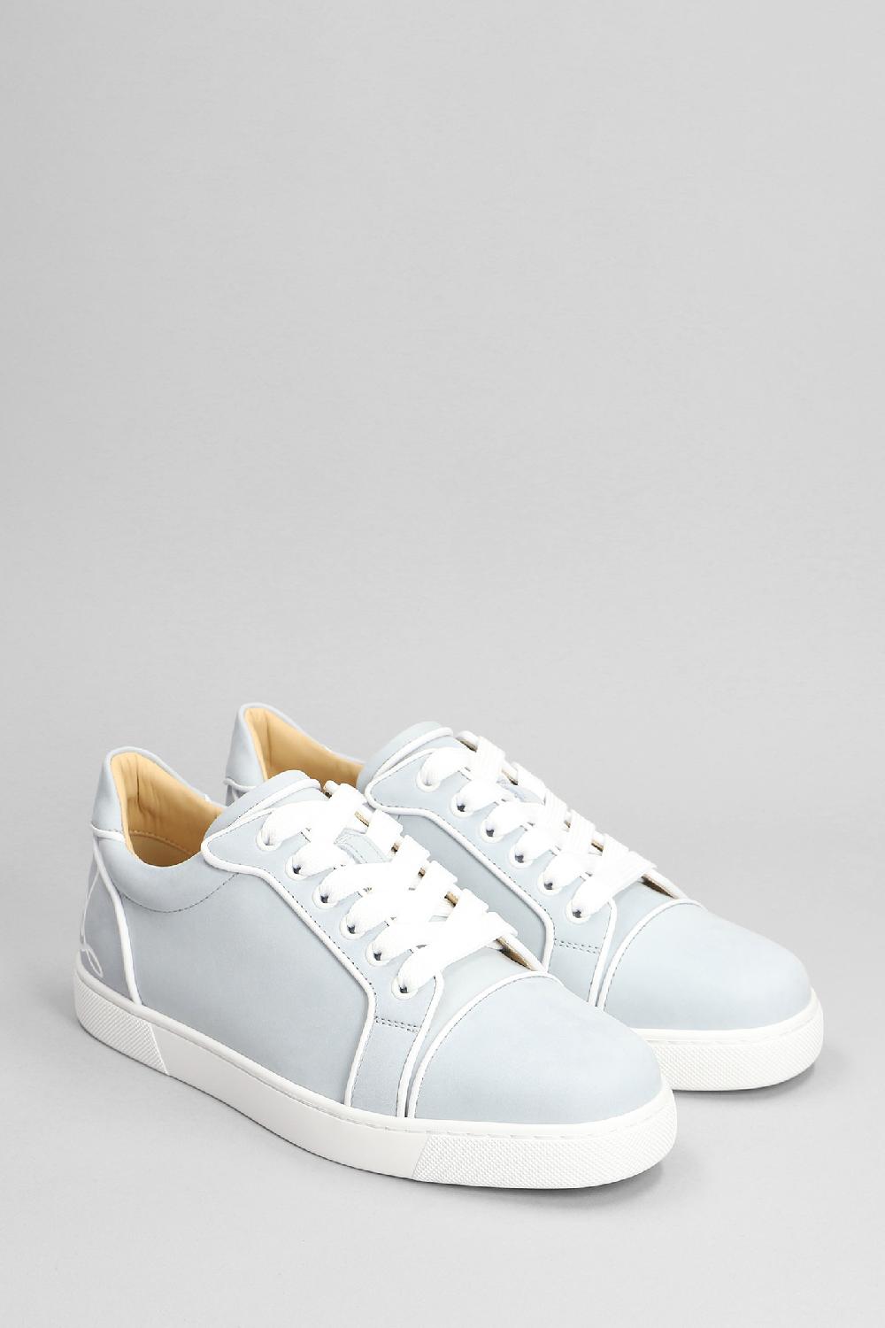 Deliberti Christian Louboutin Sneakers Fun Vieira Orlato In Pelle Celeste Cod. 382261 - Deliberti The Luxury Shopping