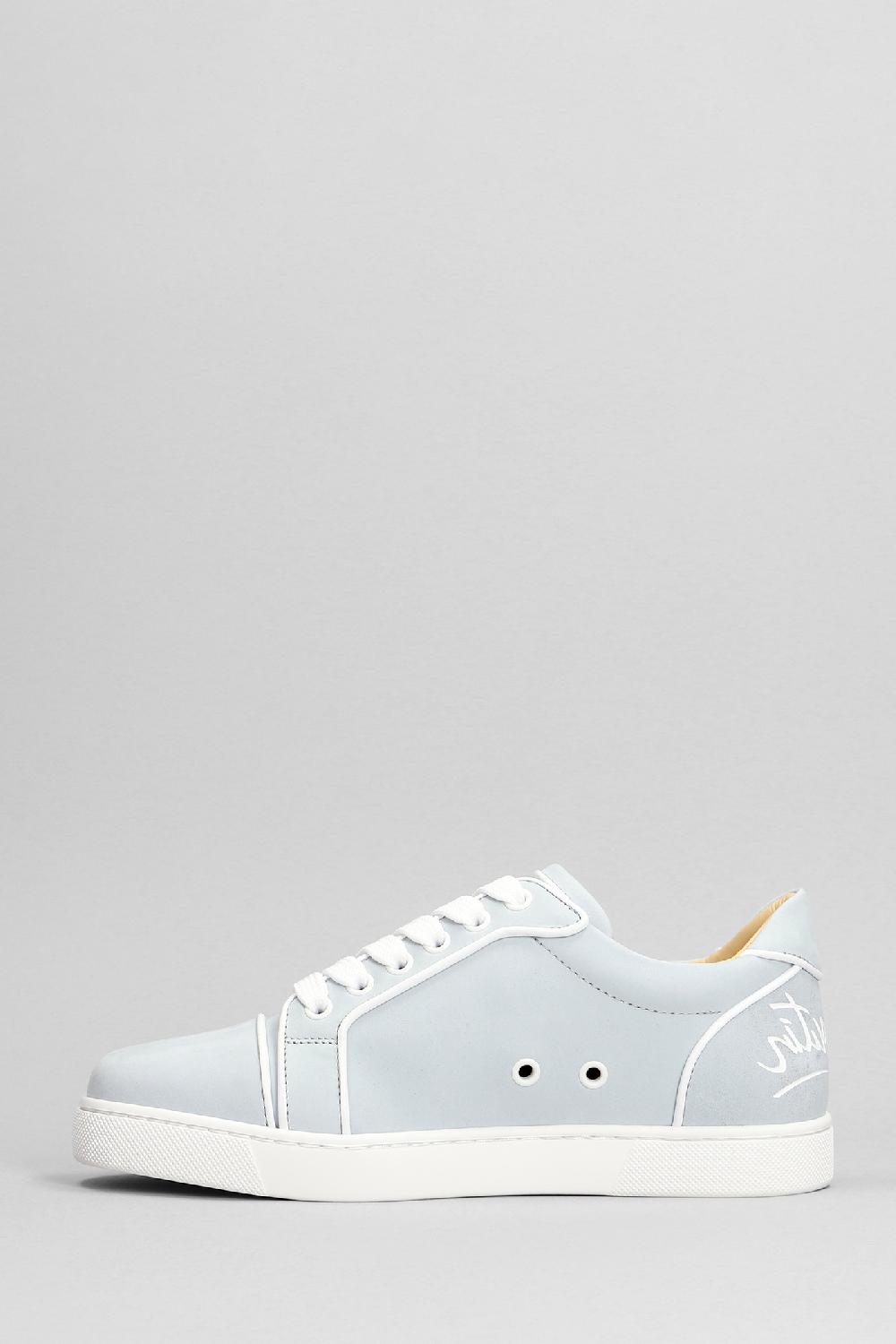Deliberti Christian Louboutin Sneakers Fun Vieira Orlato In Pelle Celeste Cod. 382261 - Deliberti The Luxury Shopping
