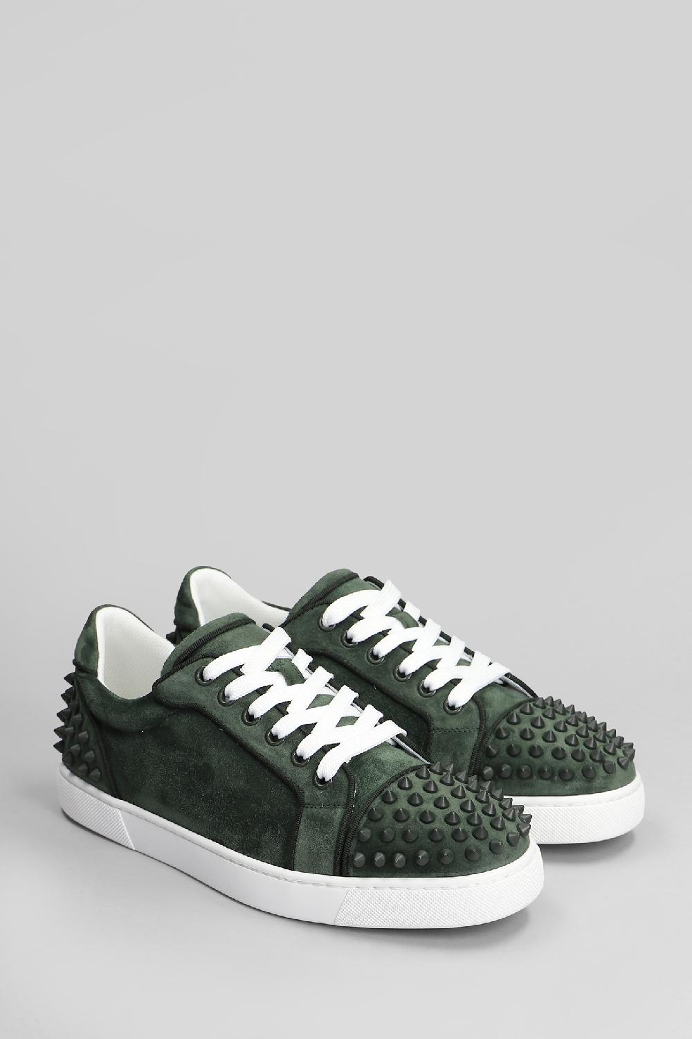 Deliberti Christian Louboutin Sneakers Vieira 2 Orlato In Camoscio Verde Cod. 410173 - Deliberti The Luxury Shopping