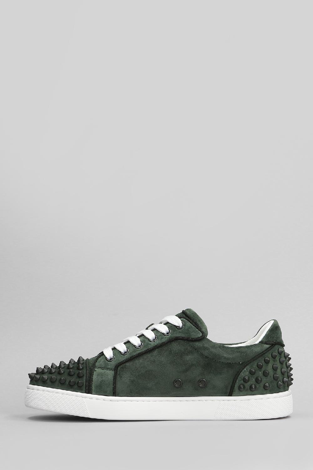 Deliberti Christian Louboutin Sneakers Vieira 2 Orlato In Camoscio Verde Cod. 410173 - Deliberti The Luxury Shopping