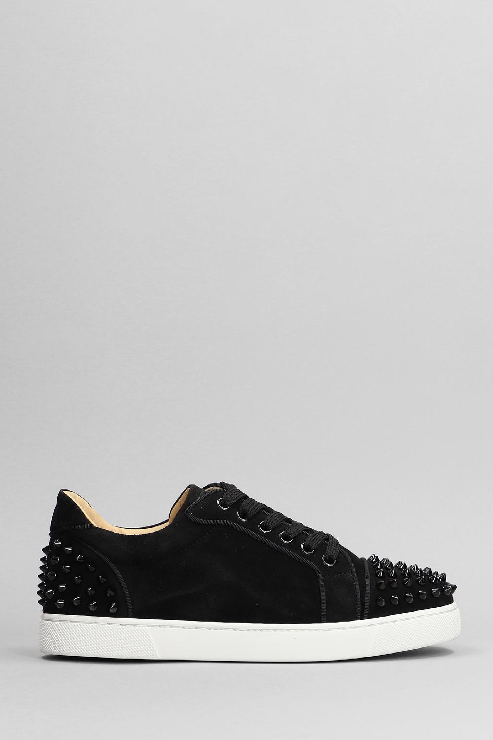 Deliberti Christian Louboutin Sneakers vieira 2 orlato in camoscio nero cod. 399610 - Deliberti The Luxury Shopping