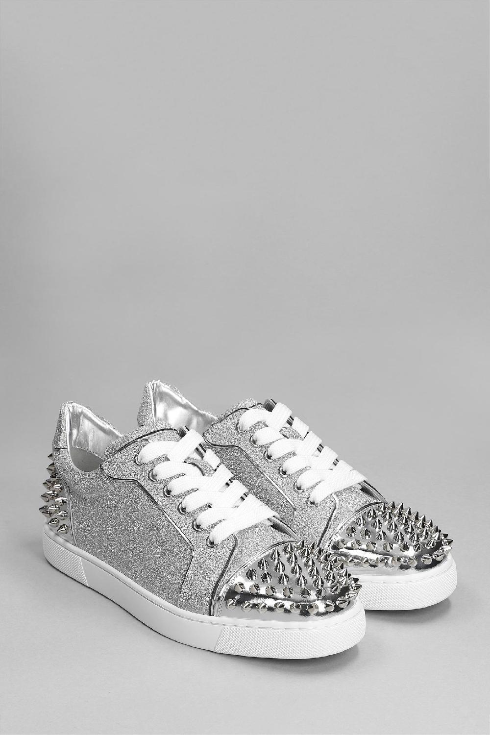 Deliberti Christian Louboutin Sneakers Viera 2 Flat In Pelle Argento Cod. 356578 - Deliberti The Luxury Shopping