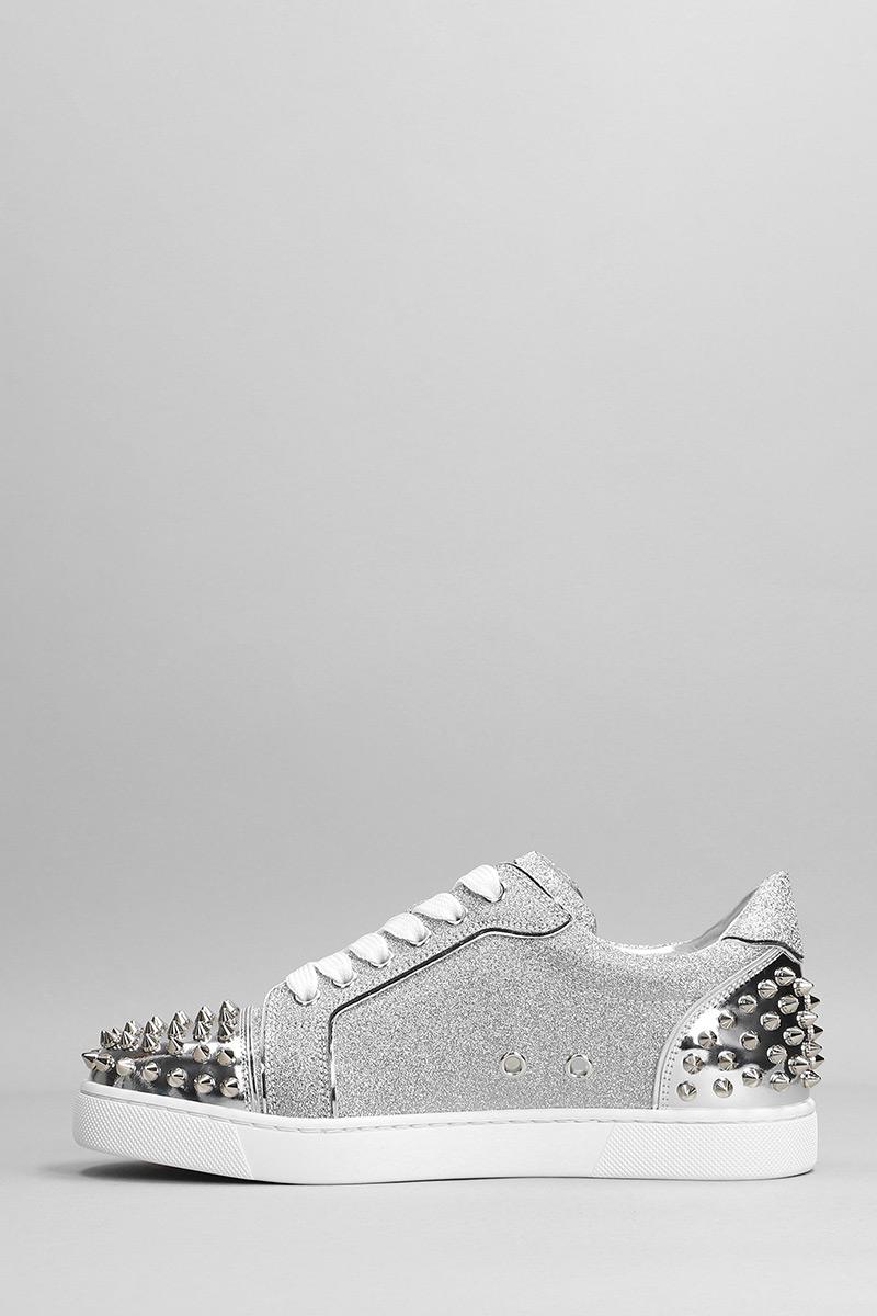 Deliberti Christian Louboutin Sneakers Viera 2 Flat In Pelle Argento Cod. 356578 - Deliberti The Luxury Shopping