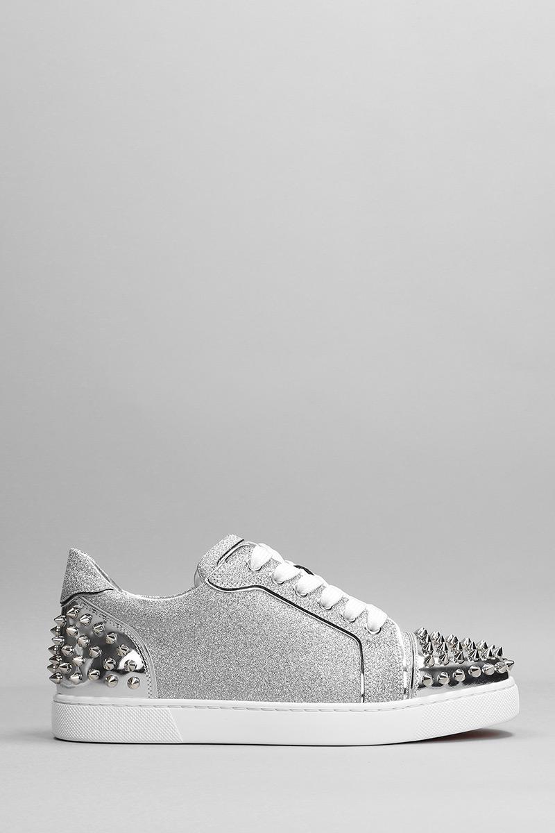 Deliberti Christian Louboutin Sneakers viera 2 flat in pelle argento cod. 356578 - Deliberti The Luxury Shopping