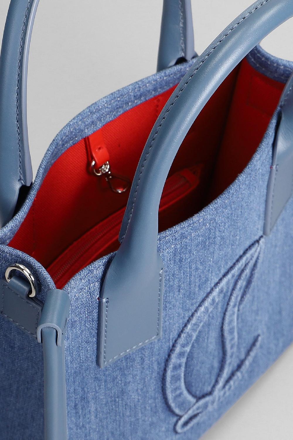 Deliberti Christian Louboutin Tote By My Side Mini In Cotone Blu Cod. 410185 - Deliberti The Luxury Shopping