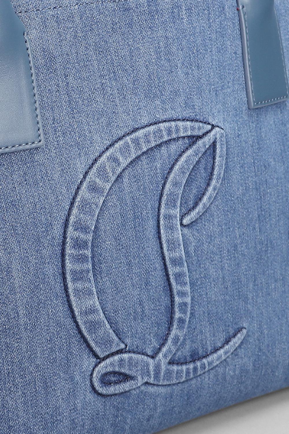 Deliberti Christian Louboutin Tote By My Side Small In Cotone Blu Cod. 410184 - Deliberti The Luxury Shopping