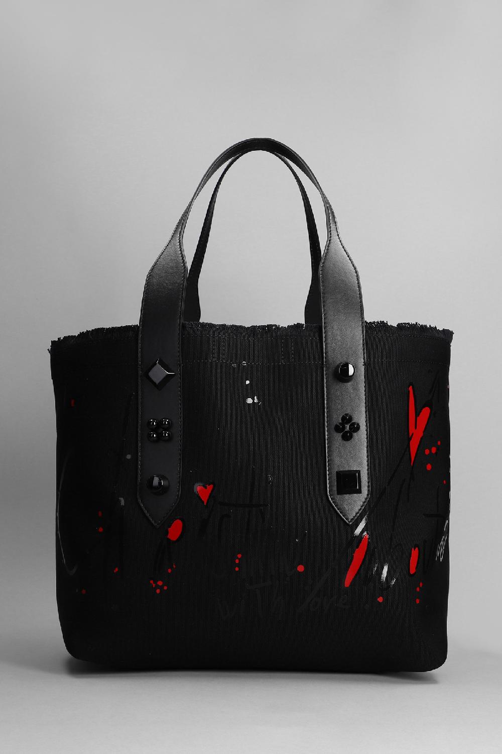 Deliberti Christian Louboutin Tote frangibus in cotone nero cod. 358445 - Deliberti The Luxury Shopping