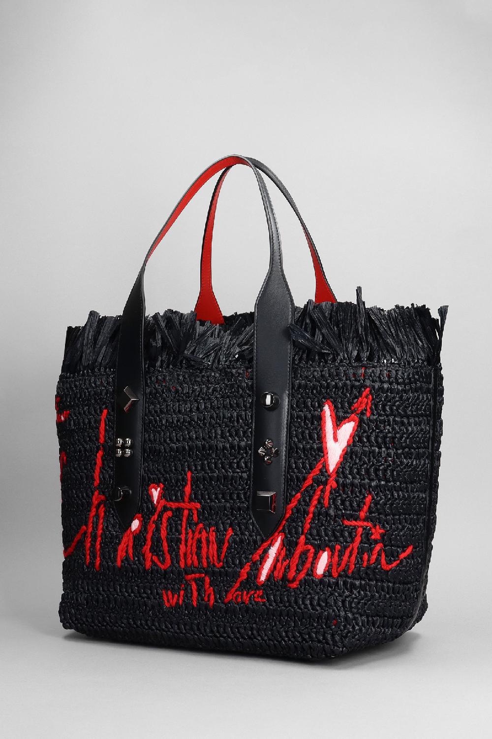 Deliberti Christian Louboutin Tote In Rafia Nera Cod. 380477 - Deliberti The Luxury Shopping