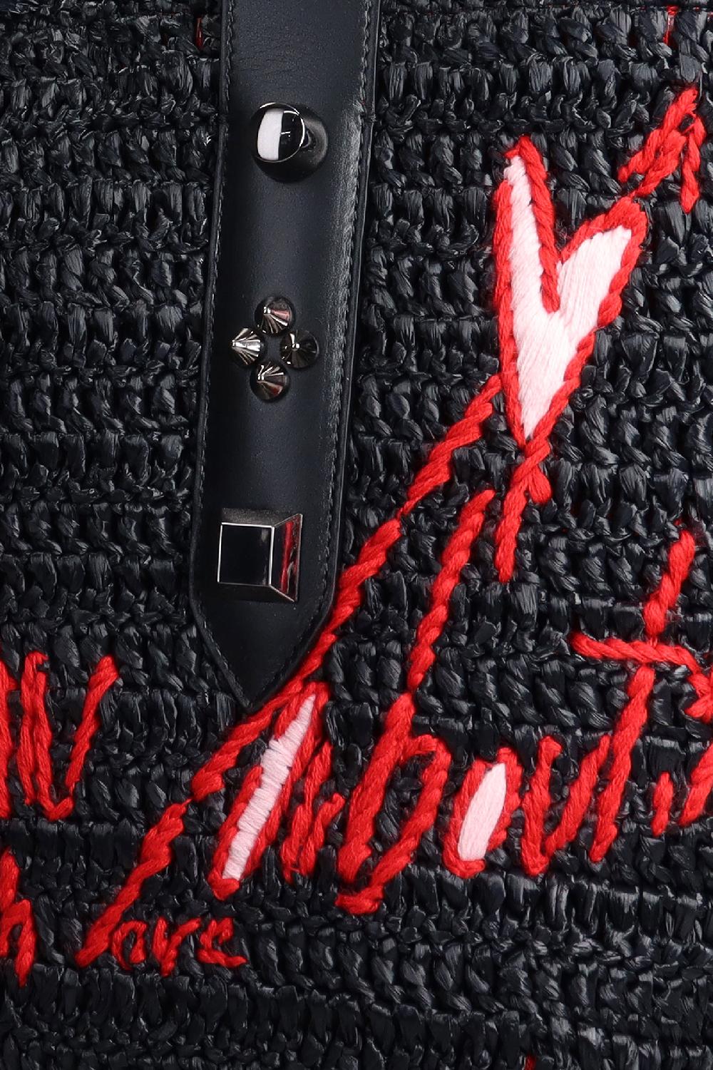 Deliberti Christian Louboutin Tote In Rafia Nera Cod. 380477 - Deliberti The Luxury Shopping