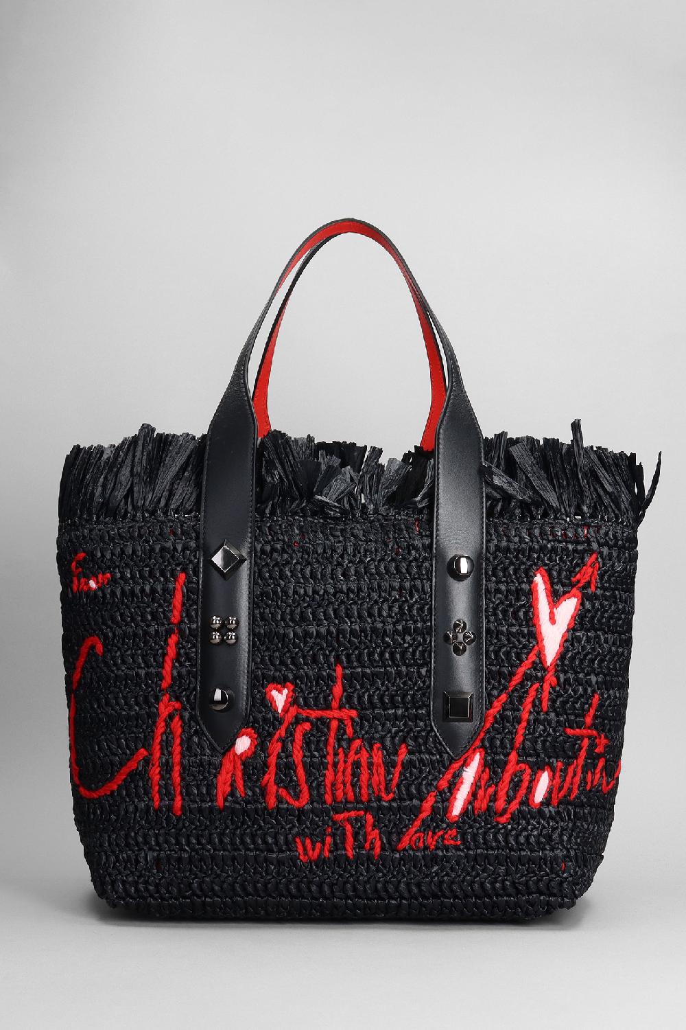 Deliberti Christian Louboutin Tote in rafia nera cod. 380477 - Deliberti The Luxury Shopping
