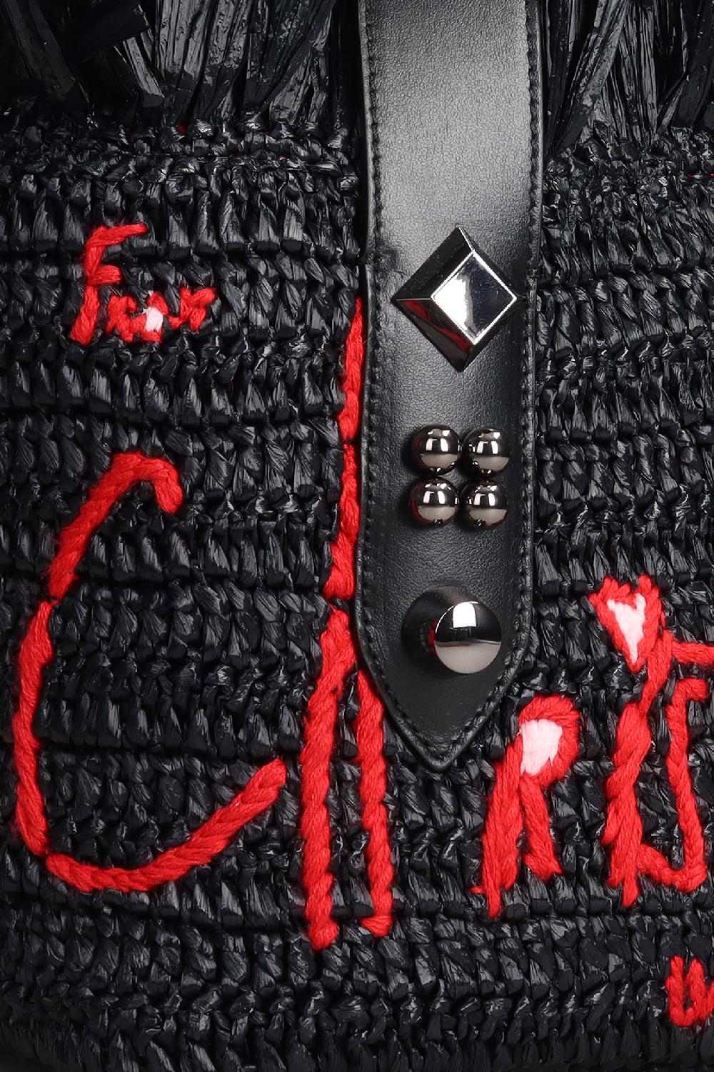 Deliberti Christian Louboutin Tote In Rafia Nera Cod. 380478 - Deliberti The Luxury Shopping