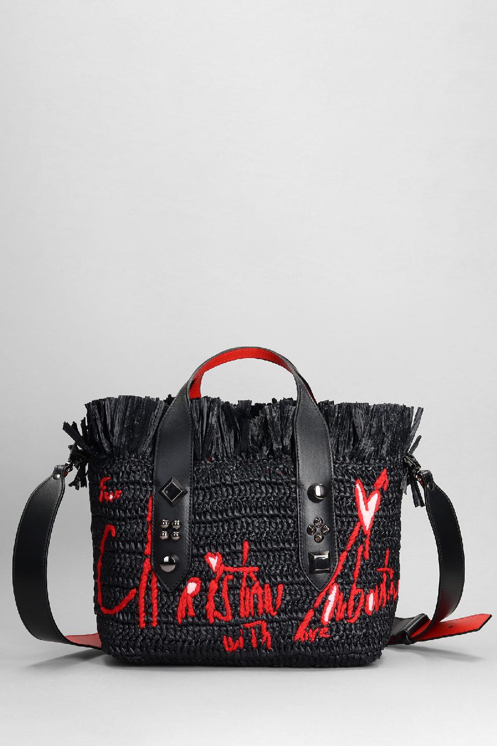 Deliberti Christian Louboutin Tote in rafia nera cod. 380478 - Deliberti The Luxury Shopping
