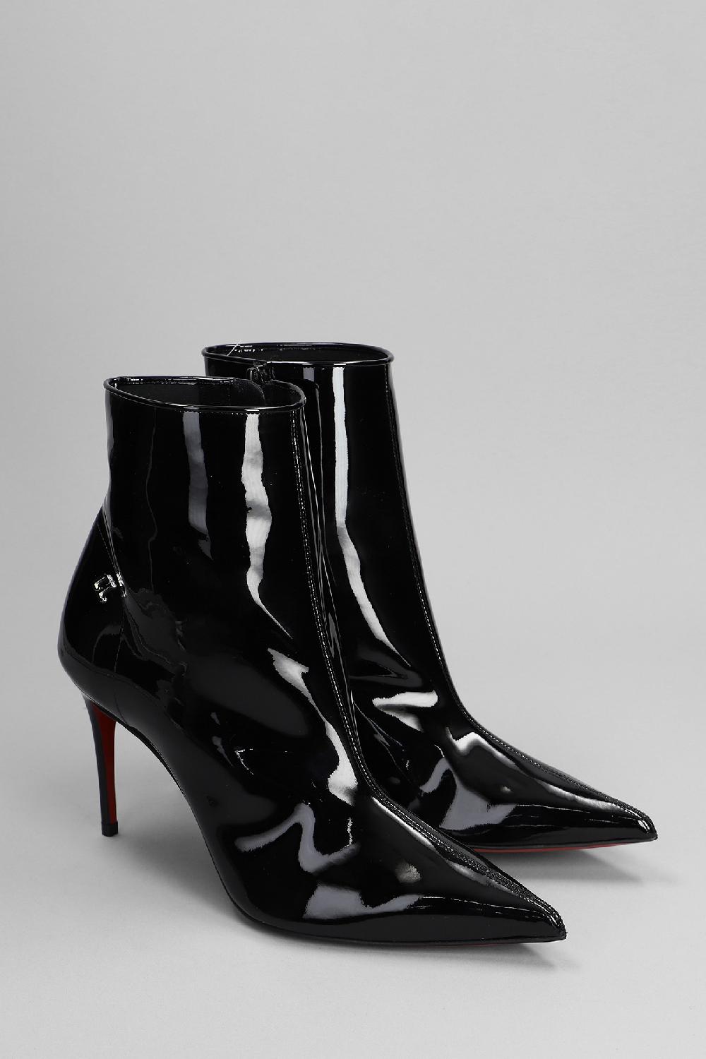Deliberti Christian Louboutin Tronchetti Tacco Alto Sporty Kate Booty In Vernice Nera Cod. 382259 - Deliberti The Luxury Shopping