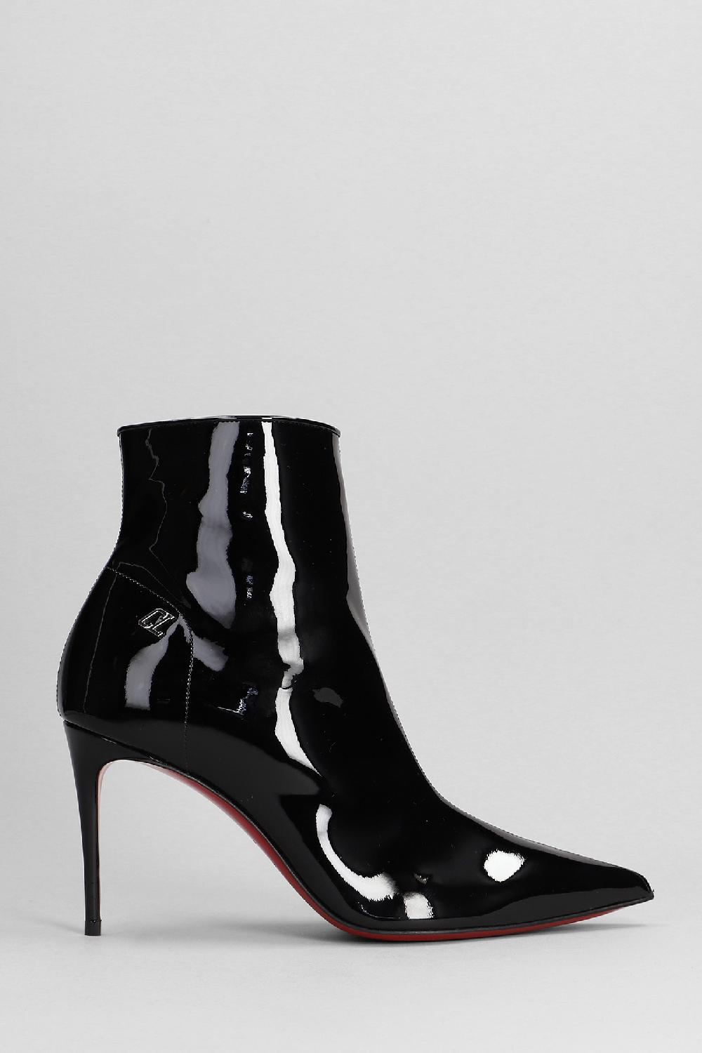 Deliberti Christian Louboutin Tronchetti tacco alto sporty kate booty in vernice nera cod. 382259 - Deliberti The Luxury Shopping