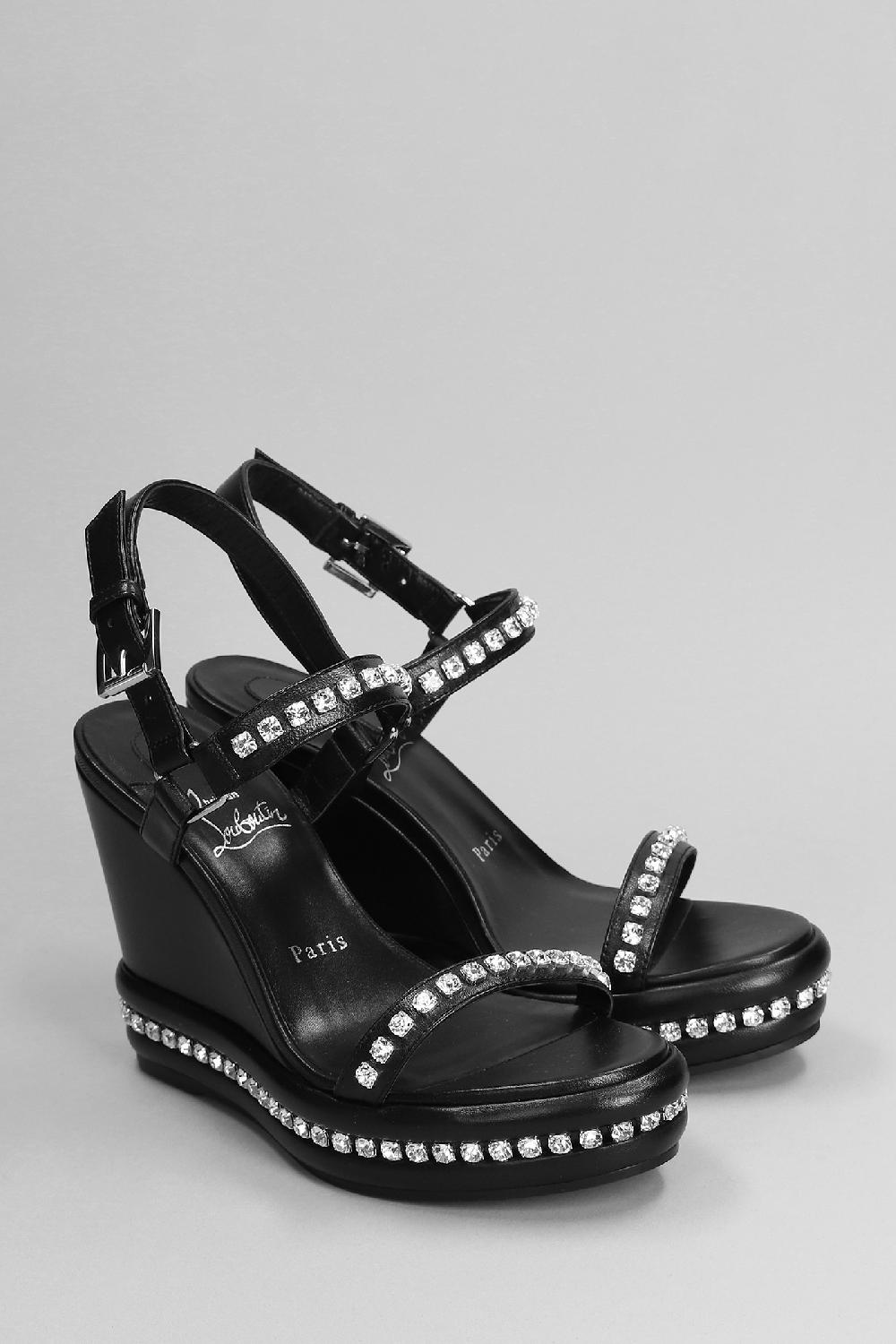 Deliberti Christian Louboutin Zeppe Pyrastrass 110 In Pelle Nera Cod. 399619 - Deliberti The Luxury Shopping
