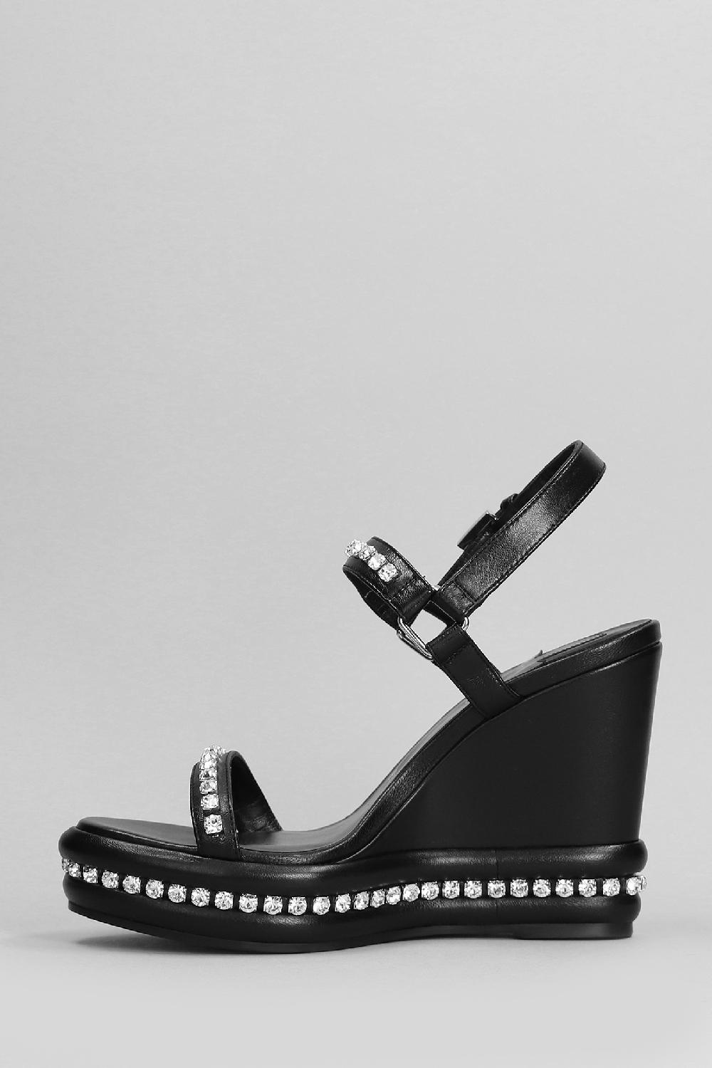 Deliberti Christian Louboutin Zeppe Pyrastrass 110 In Pelle Nera Cod. 399619 - Deliberti The Luxury Shopping